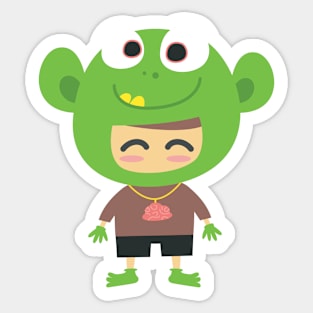 cute kawaii zombie character Sticker